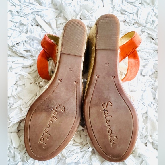 Splendid Fairfax Coral Soft Suede Leather Espadrille Wedge Heel - Picture 10 of 10